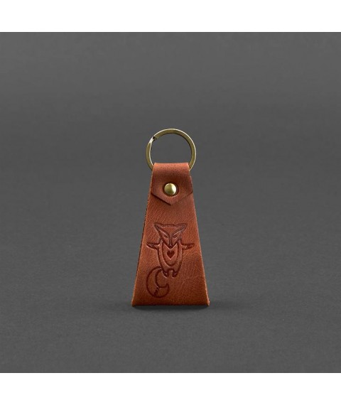 Leather keychain Chanterelle