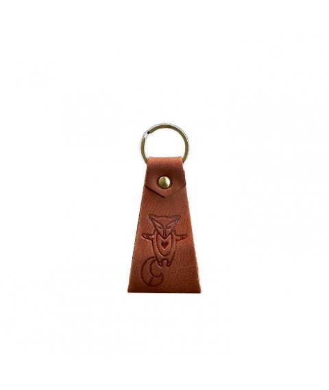 Leather keychain Chanterelle