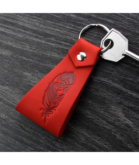 Leather Keychain Feather