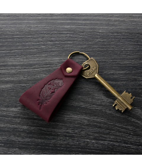 Leather Keychain Feather