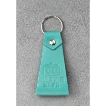 Women's leather keychain turquoise