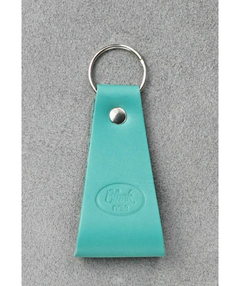 Women's leather keychain turquoise