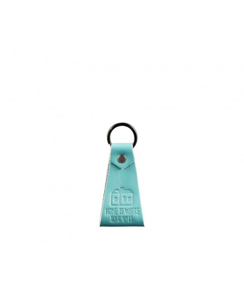 Women's leather keychain turquoise