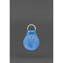 Leather keychain Patriotic blue-yellow