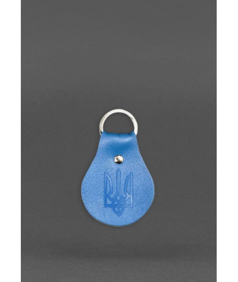 Leather keychain Patriotic blue-yellow