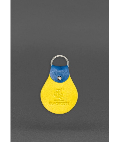Leather keychain Patriotic blue-yellow