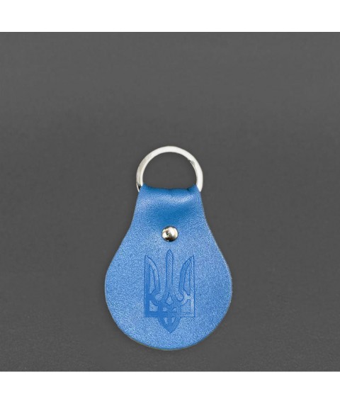 Leather keychain Patriotic blue-yellow