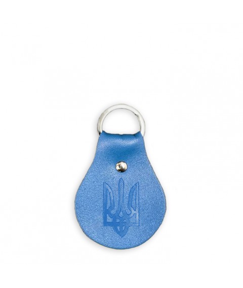 Leather keychain Patriotic blue-yellow