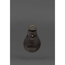 Кожаный брелок Патриотический с гербом темно-коричневый