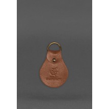 Leather keychain Patriotic with coat of arms light brown