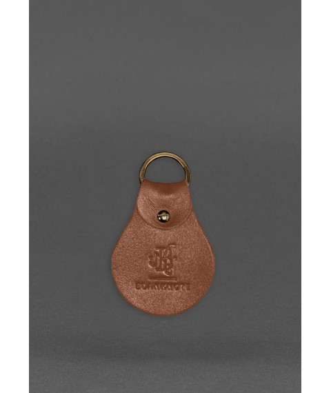 Leather keychain Patriotic with coat of arms light brown