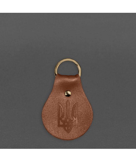 Leather keychain Patriotic with coat of arms light brown