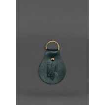 Leather keychain Patriotic with coat of arms green