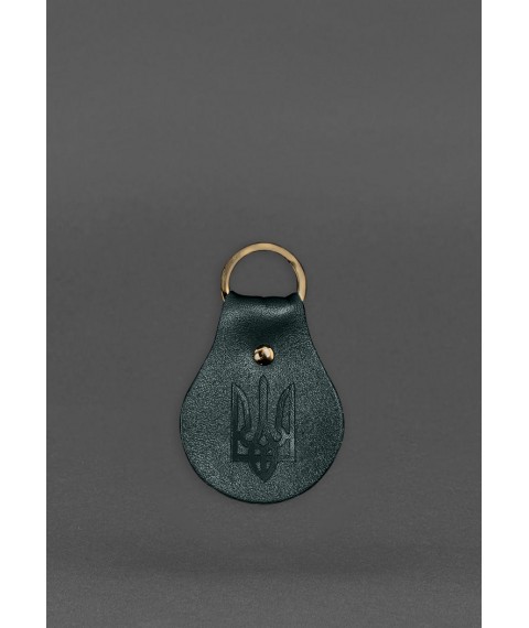 Leather keychain Patriotic with coat of arms green