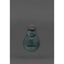 Leather keychain Patriotic with coat of arms green