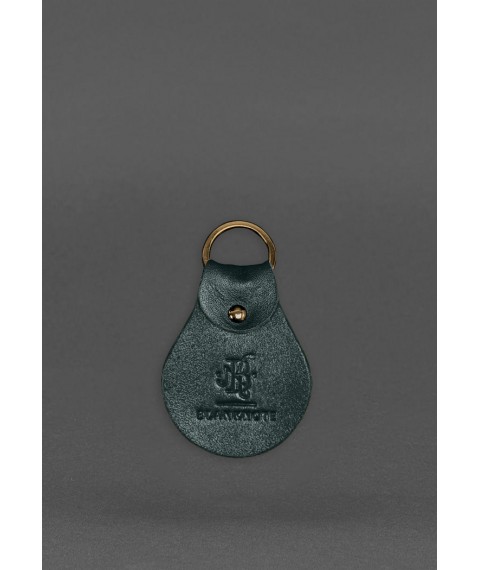 Leather keychain Patriotic with coat of arms green