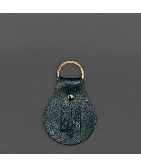 Leather keychain Patriotic with coat of arms green
