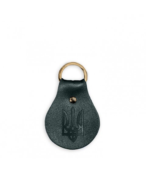 Leather keychain Patriotic with coat of arms green