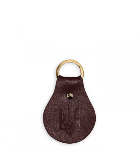 Leather keychain Patriotic with the coat of arms, burgundy