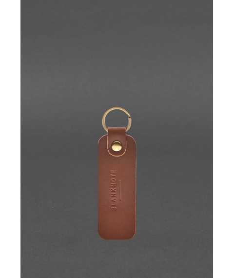 Leather keychain for Jeep car light brown crust