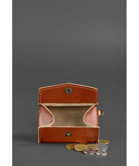 Leather coin box with valve 1.0 light brown