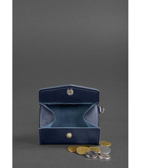 Leather coin box with valve 1.0 dark blue
