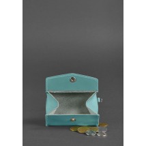 Women's leather coin holder with valve 1.0 turquoise