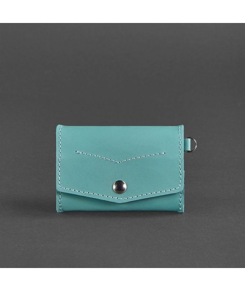 Women's leather coin holder with valve 1.0 turquoise