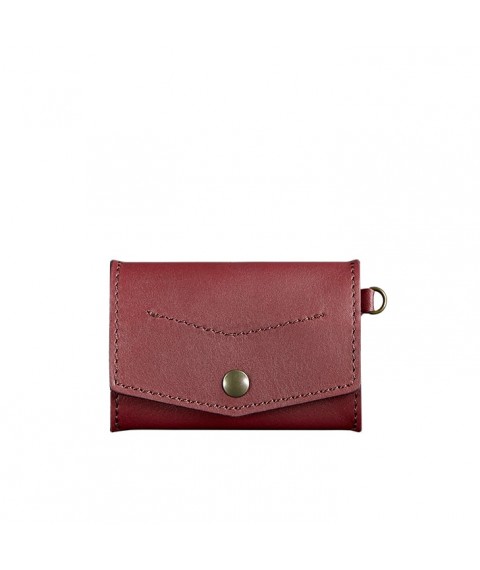Women's leather coin holder with valve 1.0 burgundy