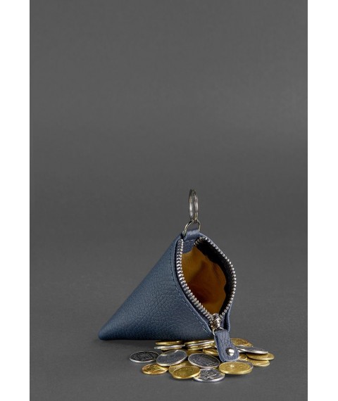 Leather coin box 2.0 Pyramid Blue