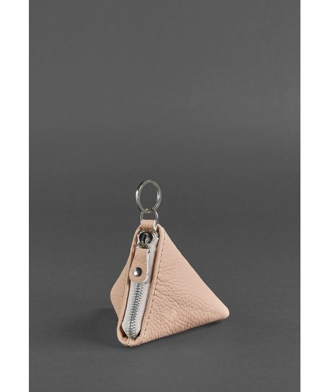 Women's leather coin holder 2.0 Pyramid light beige