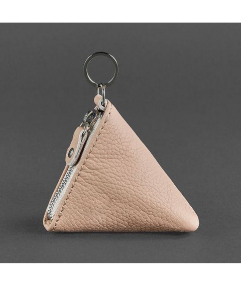 Women's leather coin holder 2.0 Pyramid light beige