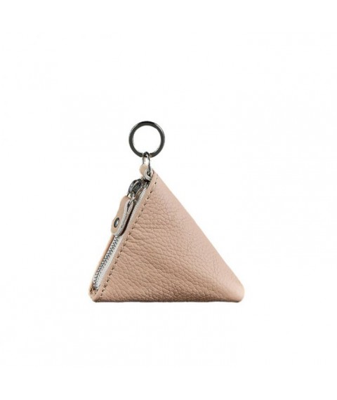Women's leather coin holder 2.0 Pyramid light beige
