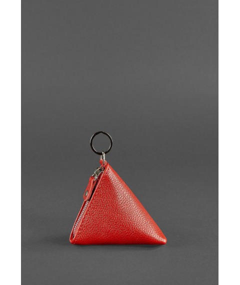 Women's leather coin holder 2.0 Pyramid red