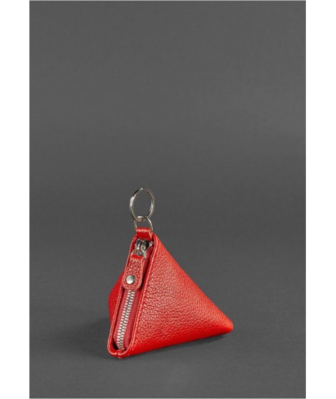 Women's leather coin holder 2.0 Pyramid red
