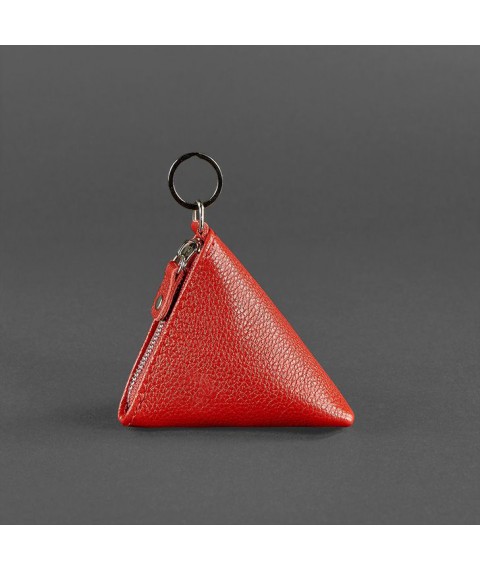 Women's leather coin holder 2.0 Pyramid red