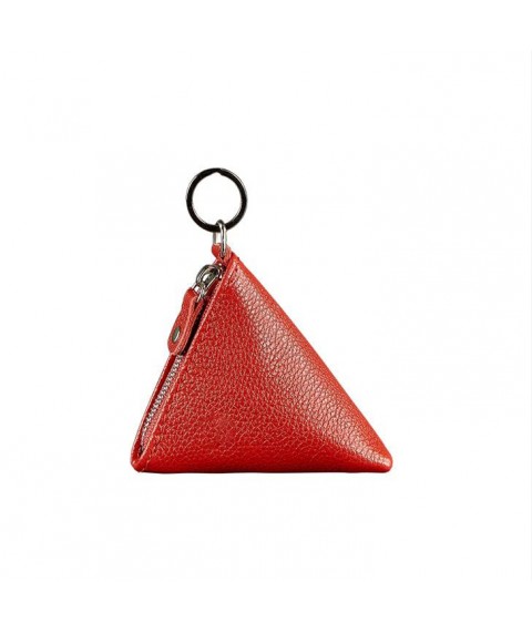 Women's leather coin holder 2.0 Pyramid red