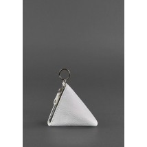 Women's leather coin holder 2.0 Pyramid white