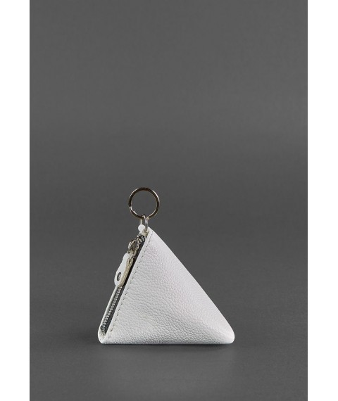 Women's leather coin holder 2.0 Pyramid white