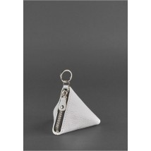 Women's leather coin holder 2.0 Pyramid white