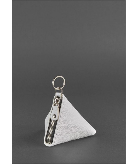 Women's leather coin holder 2.0 Pyramid white