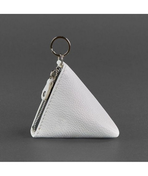 Women's leather coin holder 2.0 Pyramid white