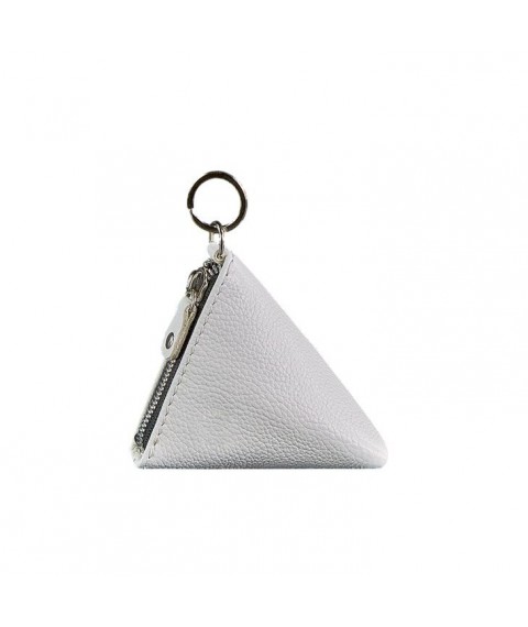Women's leather coin holder 2.0 Pyramid white