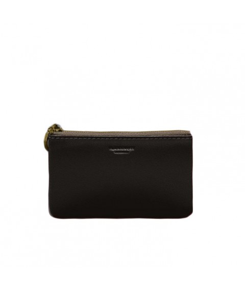 Leather coin case / mini cosmetic bag 3.0 dark brown crust