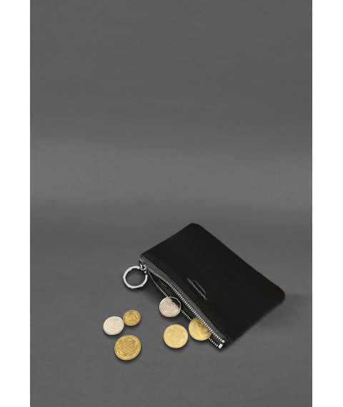 Leather coin holder / mini cosmetic bag 3.0 black crust