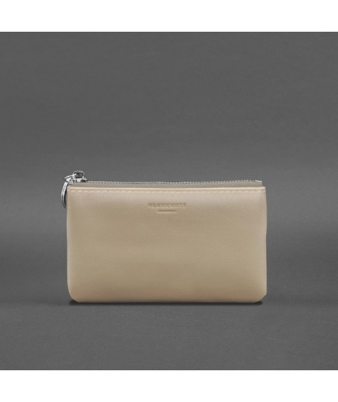 Leather coin holder / mini cosmetic bag 3.0 light beige crust