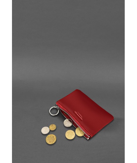 Leather coin holder / mini cosmetic bag 3.0 red crust