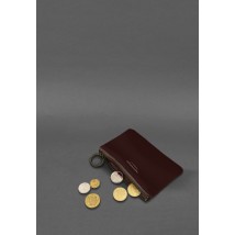 Leather coin case / mini cosmetic bag 3.0 burgundy crust