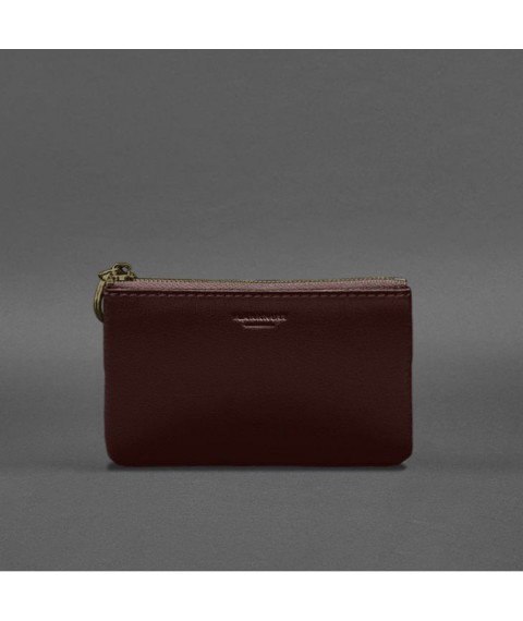 Leather coin case / mini cosmetic bag 3.0 burgundy crust