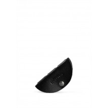 Leather holder for headphones and cables, jet black